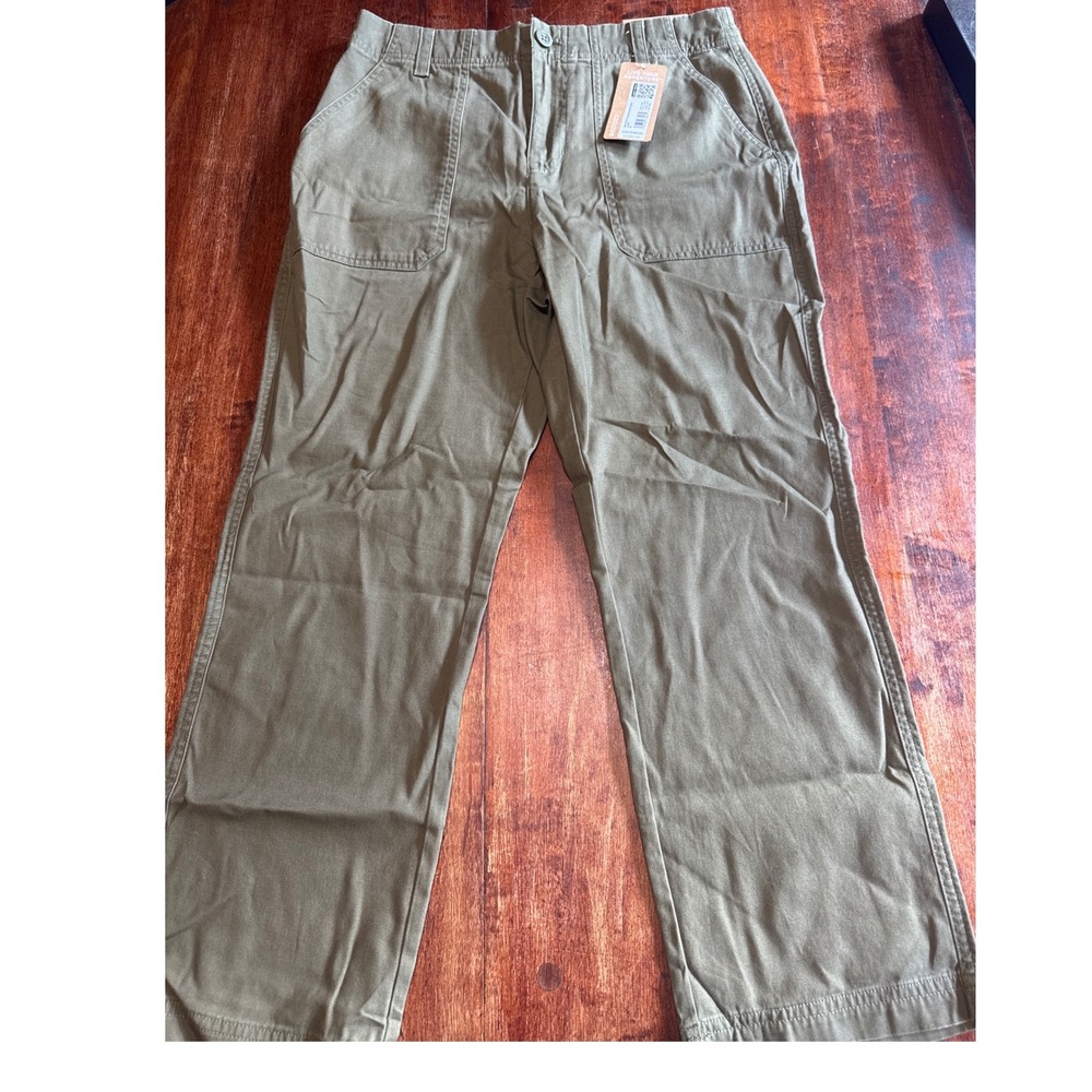 Eddie Bauer Women WR Utility Canvas Kick Crop Pants Alder‎ Green 2894 Size 8 NEW